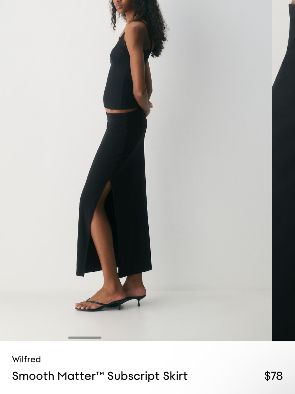 NWT Black Smooth Matter™ Flattering Stretch Aritzia Maxi Skirt – Size Small